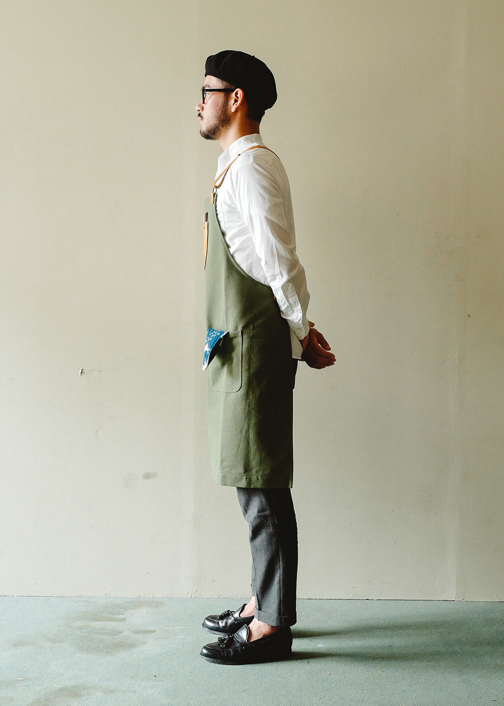 rovermfgco - 14oz Canvas Apron(Camel leather) ( 14ozキャンバスエプロン / キャメルレザー )