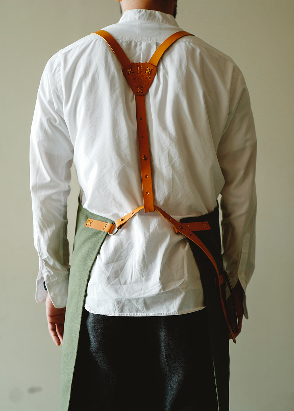 rovermfgco - 14oz Canvas Apron(Camel leather) ( 14ozキャンバスエプロン / キャメルレザー )