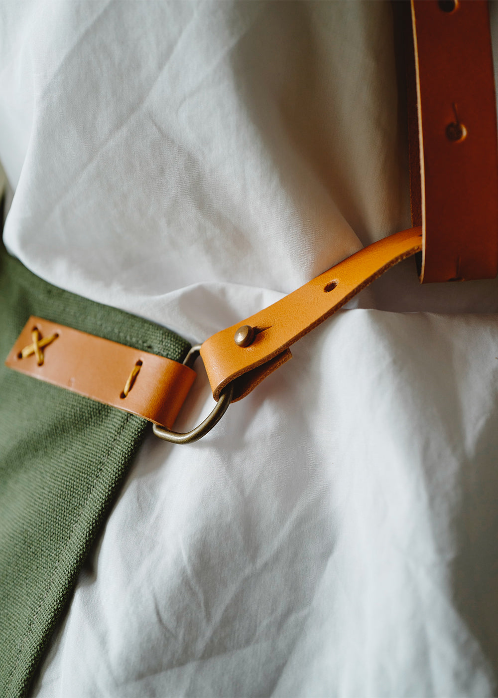 rovermfgco - 14oz Canvas Apron(Camel leather) ( 14ozキャンバスエプロン / キャメルレザー )