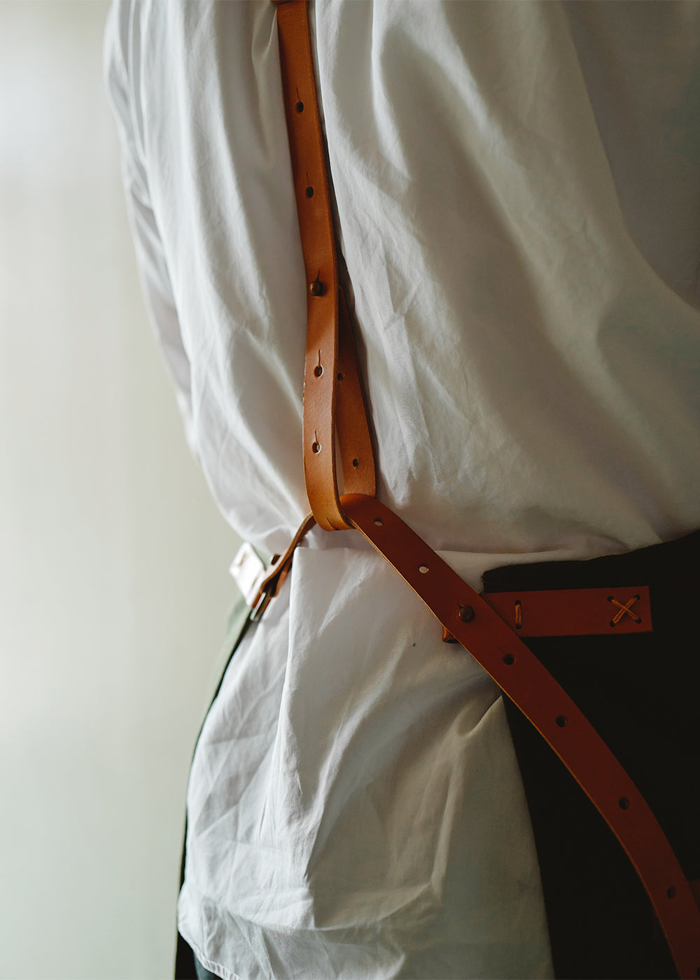 rovermfgco - 14oz Canvas Apron(Camel leather) ( 14ozキャンバスエプロン / キャメルレザー )