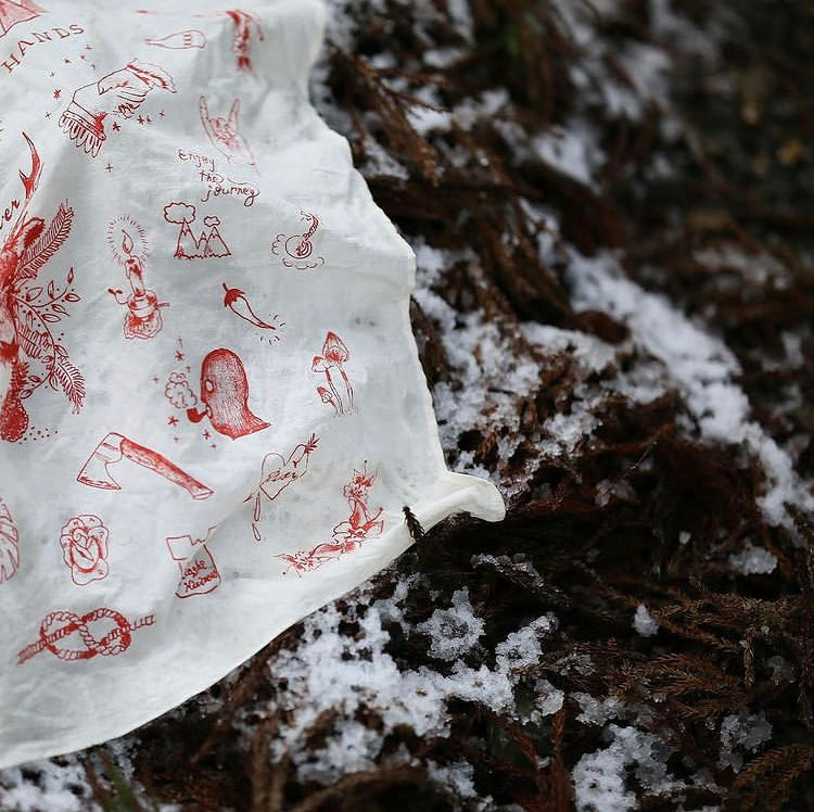【2タイプ セット】"GREEN FINGERS" 川本 諭 Drawing Bandanna